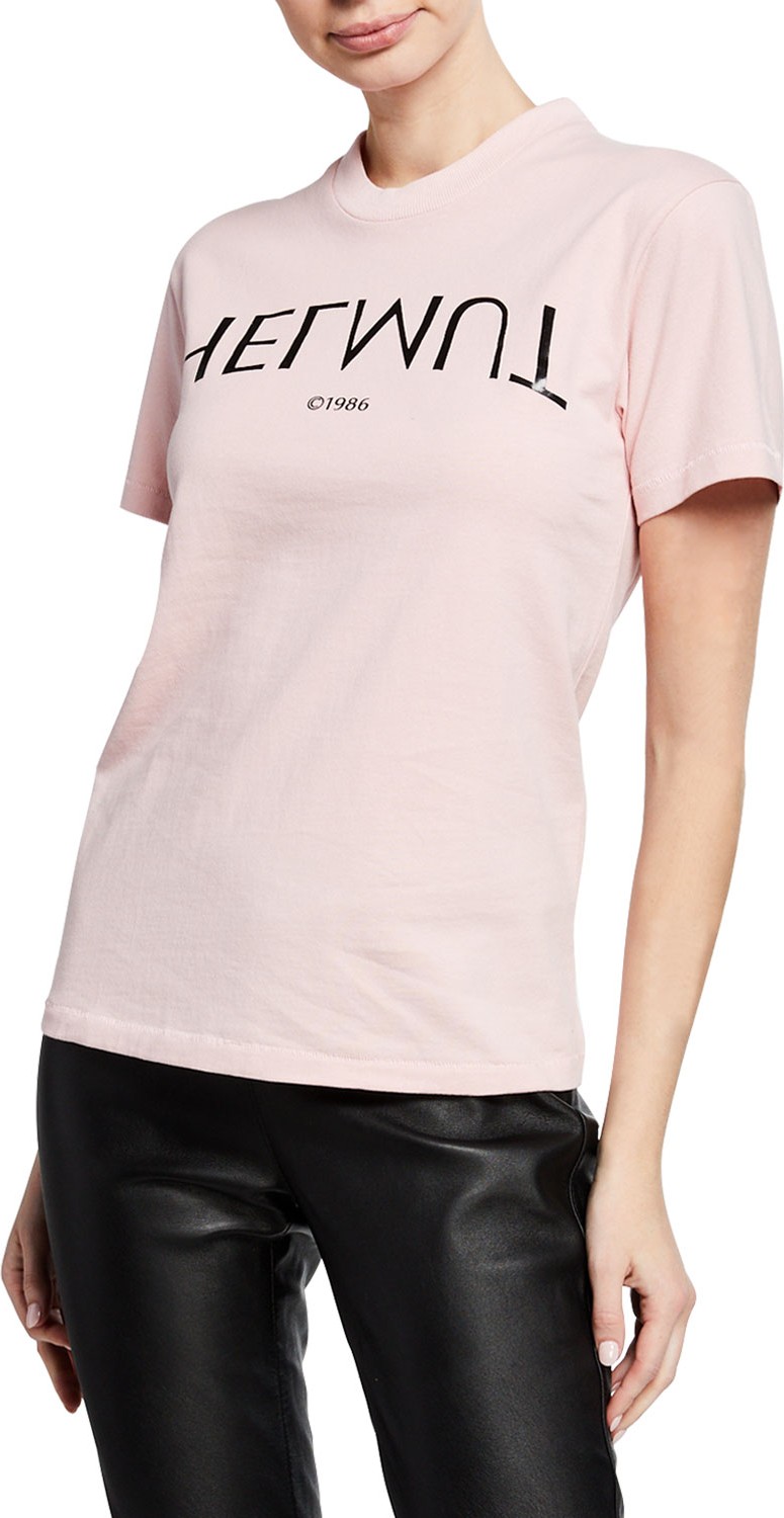 Helmut Lang Logo Hack Cotton Crewneck Tee