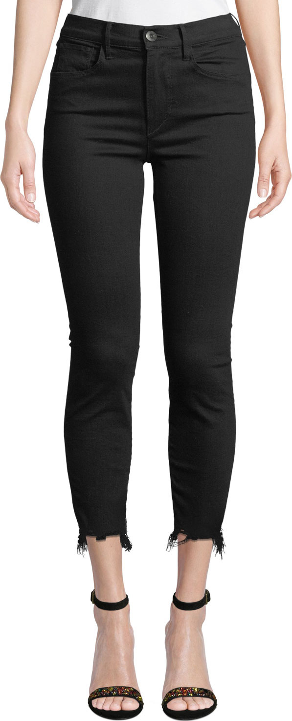 3X1 W3 Cropped Frayed Skinny Jeans