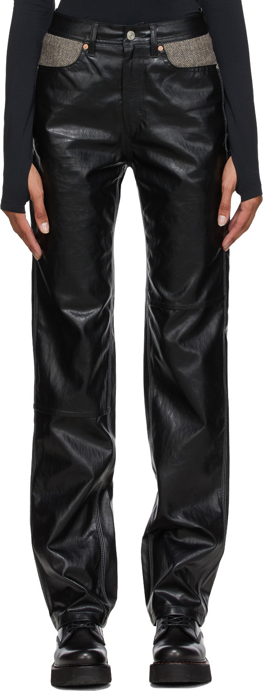 Andersson Bell - Black Faux-Leather Mabel Carpenter Pants
