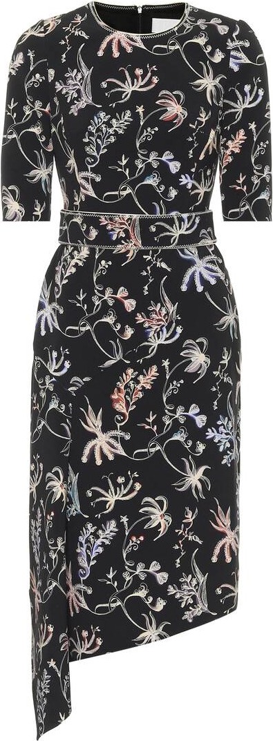Peter Pilotto Asymmetric floral midi dress