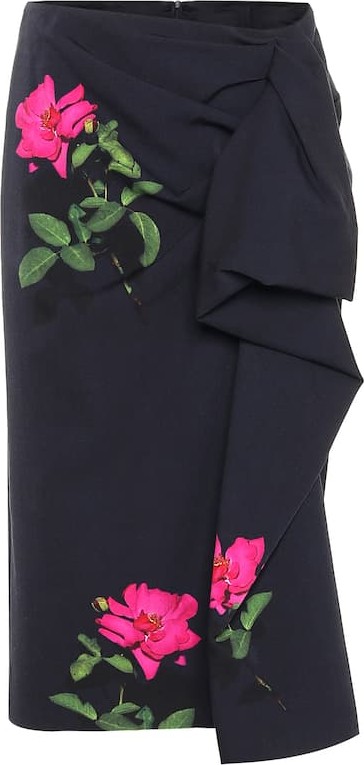 Dries Van Noten Draped wool skirt