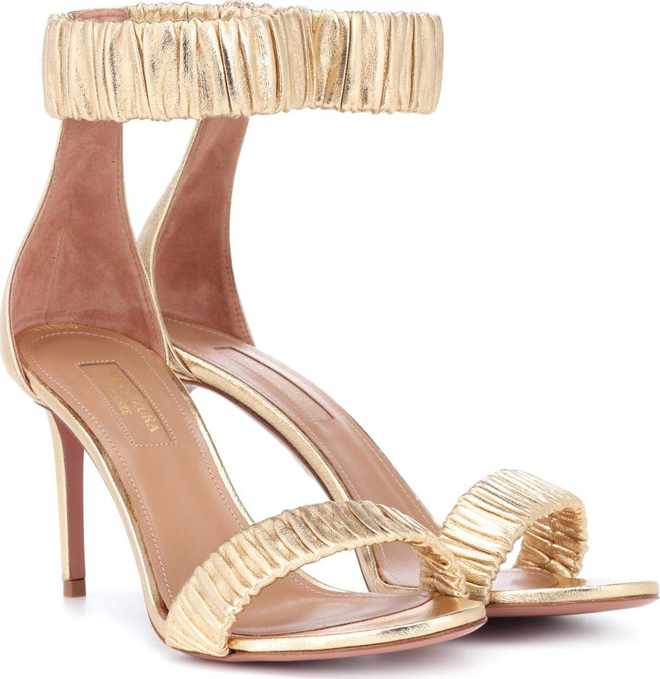 Aquazzura Liberty 85 metallic leather sandals