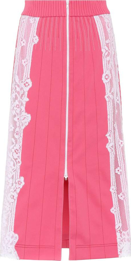 Valentino Lace-trimmed midi skirt