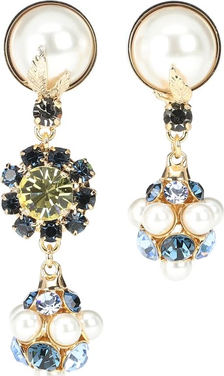 Erdem Crystal Drop clip-on earrings