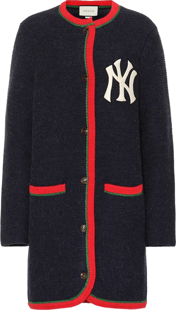 Gucci NY Yankees alpaca and wool cardigan