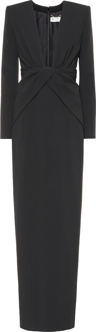 Saint Laurent Long-sleeved crêpe gown