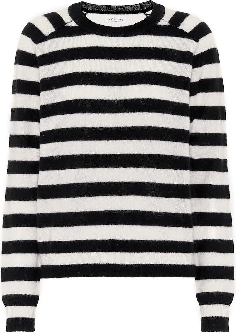 Velvet By Graham & Spencer Zuri striped cashmere sweater