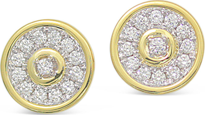 Frederic Sage 18k Gold Firenze Spinning Diamond Disc Earrings