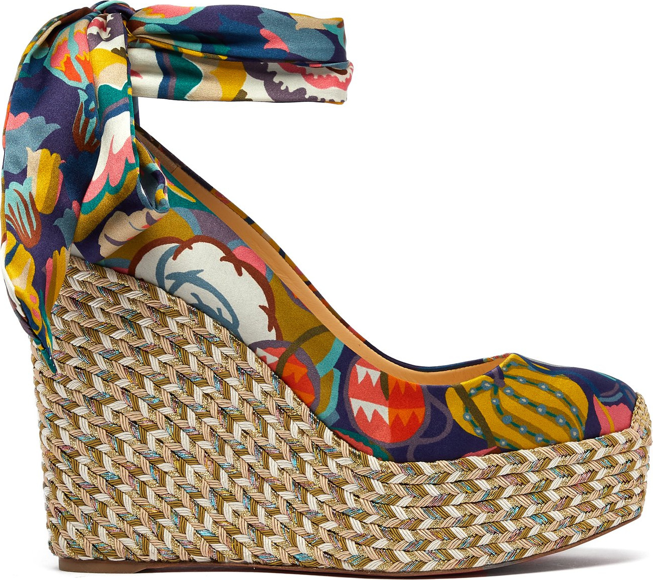 Christian Louboutin Barbaria Zeppa 120 floral satin wedge platforms