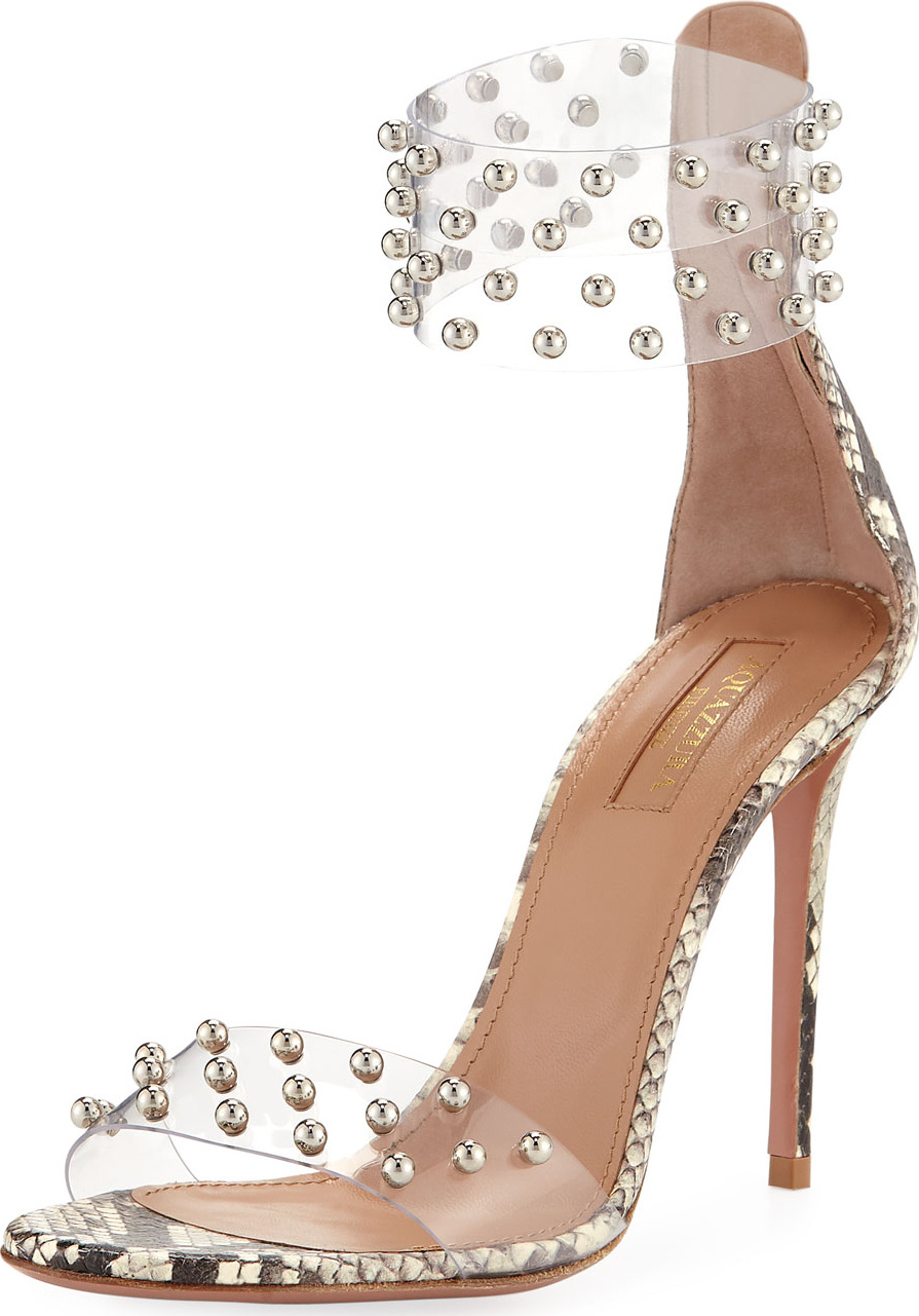 Aquazzura Illusion Snakeskin PVC Sandal