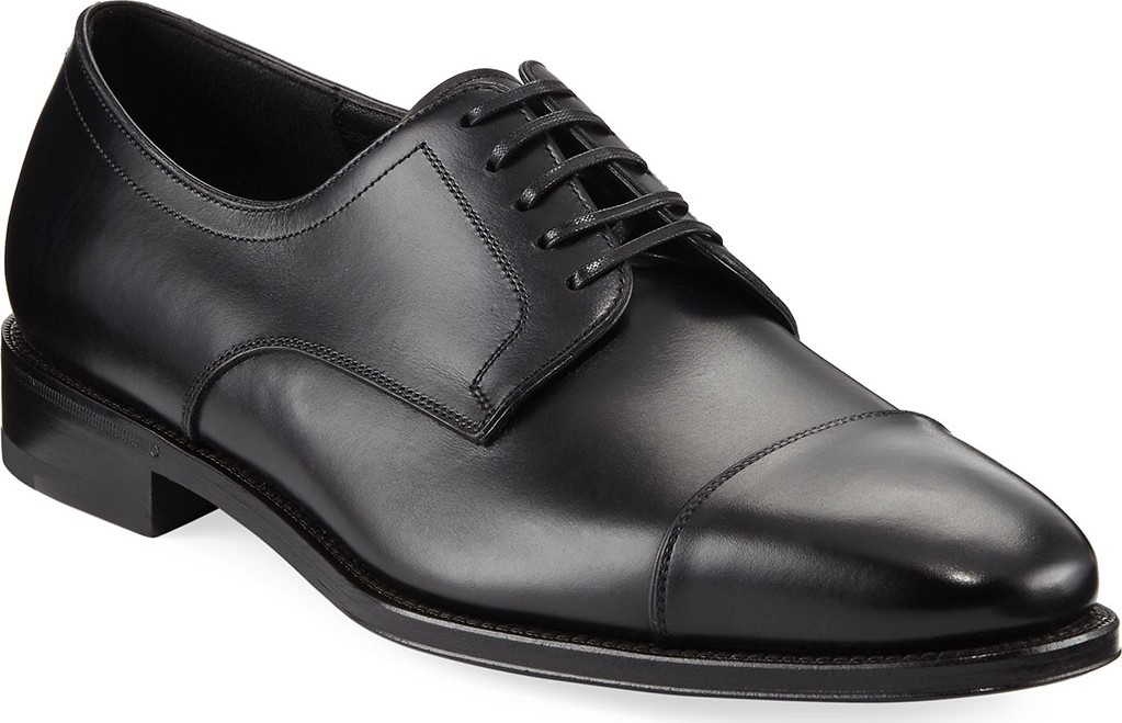 Salvatore Ferragamo Men's Leather Cap-Toe Oxford