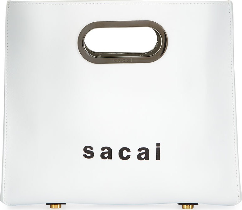 Sacai Small Leather Shopper Tote Bag