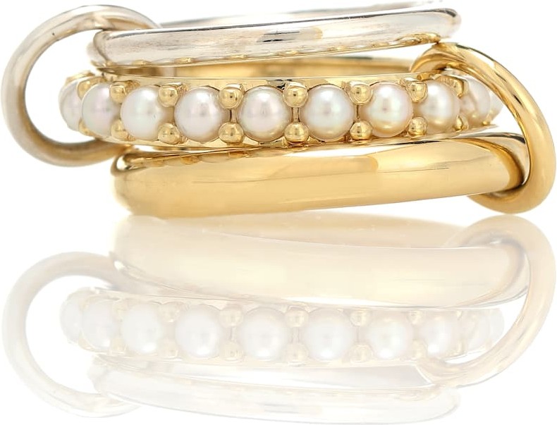 Spinelli Kilcollin Akoya 18kt gold ring with pearls