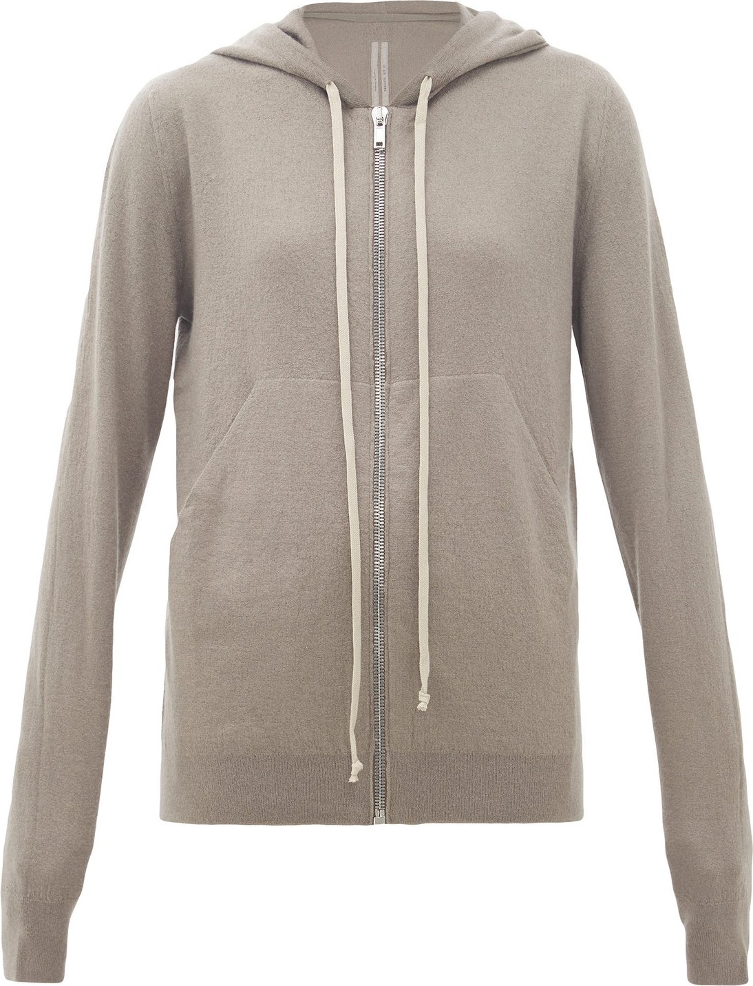Rick Owens Zip-through boiled-cashmere hooded sweatshirt