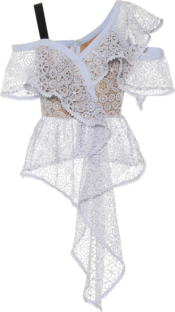 Self Portrait Assymetrical lace top