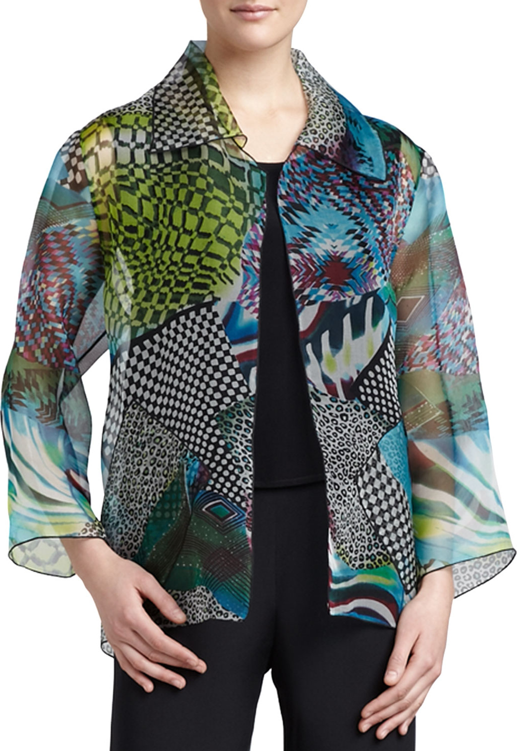 Caroline Rose Patchwork Easy Shirt/Jacket