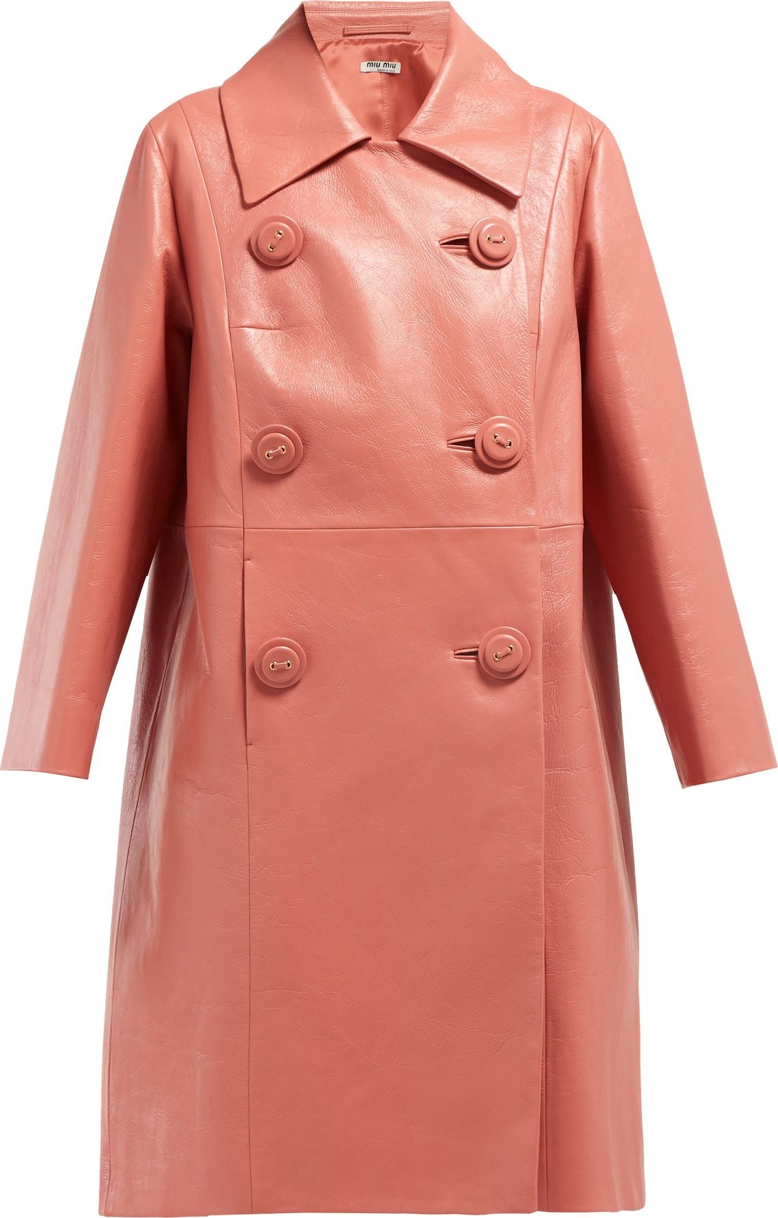 Miu Miu Double-breasted leather coat