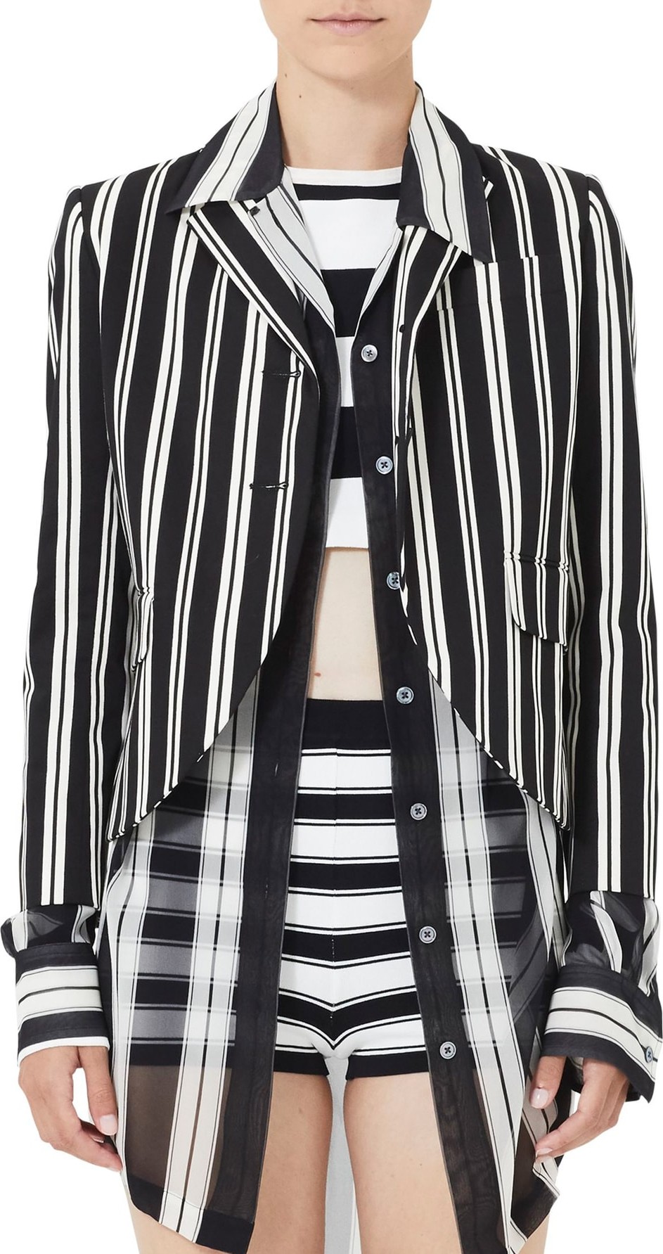 MARC JACOBS Stripe Shrunken Blazer