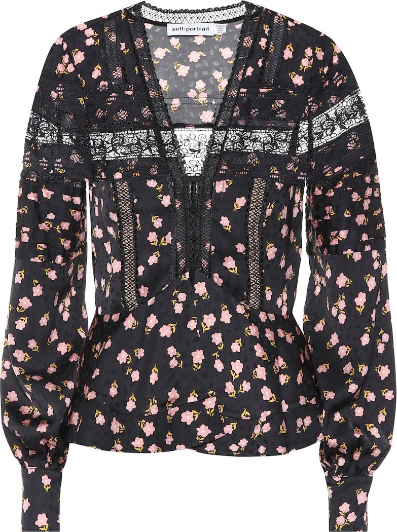 Self Portrait Ditsy floral jacquard top