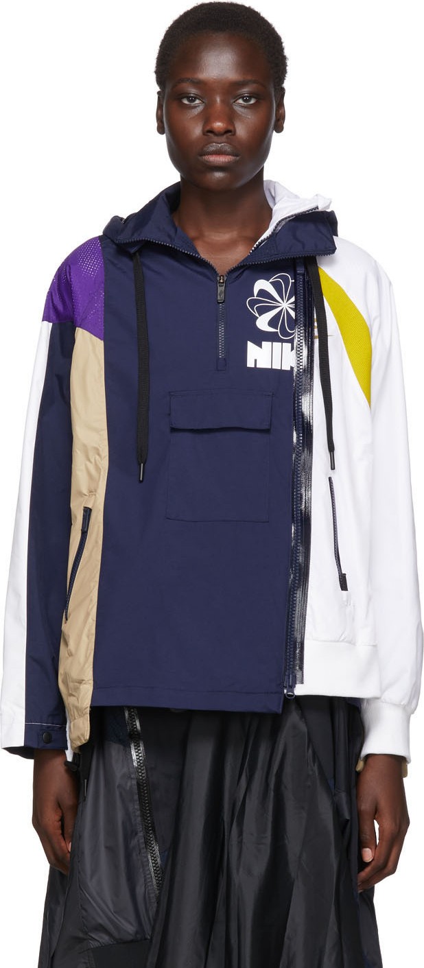 Nike Navy & Multicolor Sacai Edition NRG Ni-01 Hooded Anorak