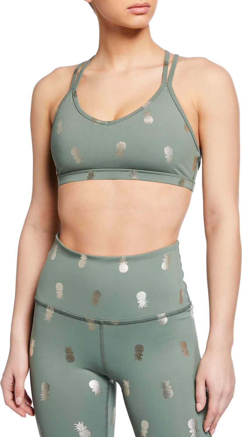 Beyond Yoga Pineapple Double-Back Sports Bra