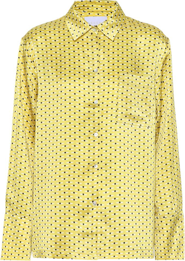 Asceno Printed silk pajama shirt