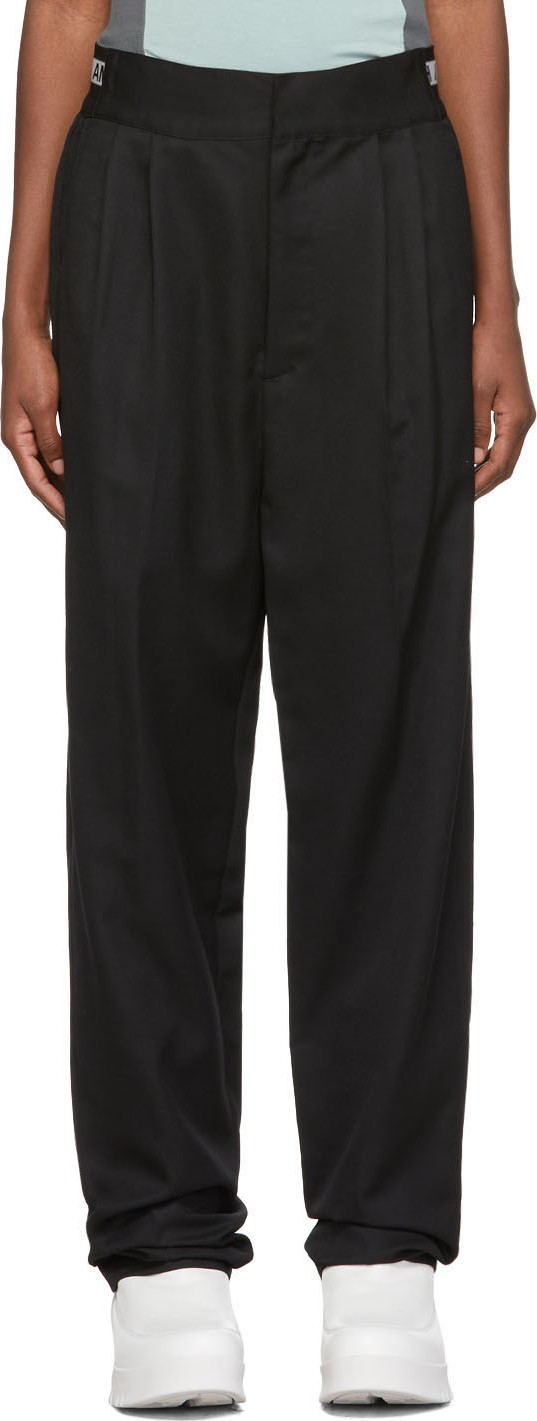 Ambush Black Wool Logo Elastic Trousers