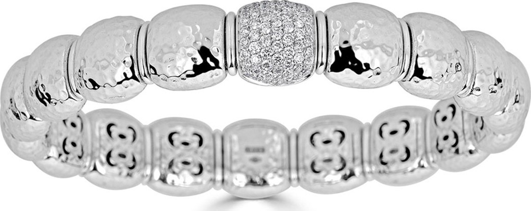 ZYDO Stretch 18k White Gold Diamond Pave Bracelet