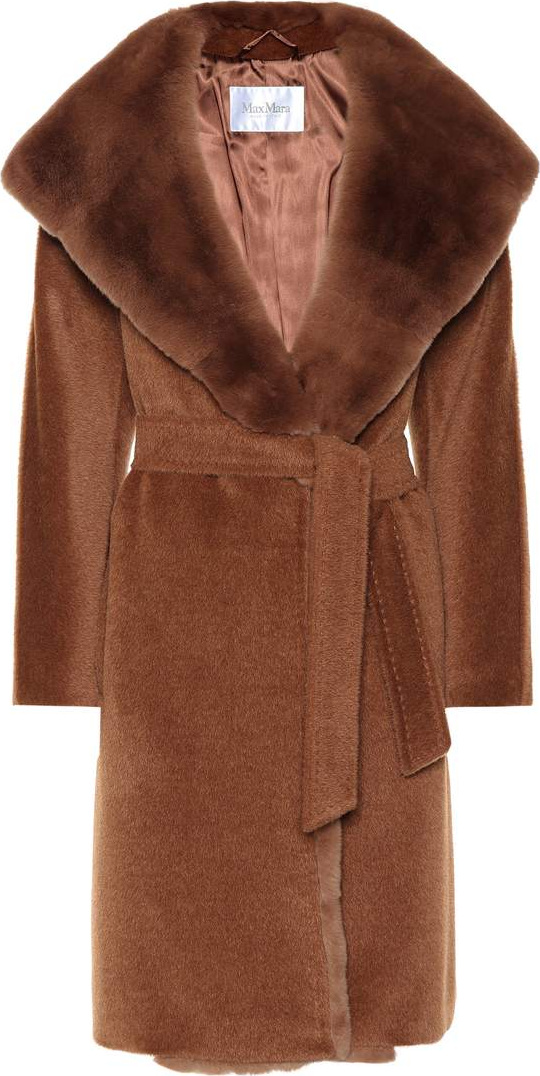 Max Mara Sublime fur-trimmed alpaca and wool coat