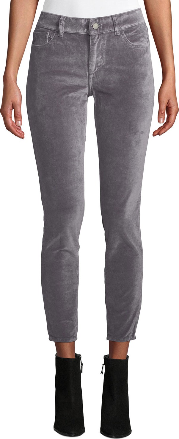 DL1961 Florence Velvet Ankle Mid-Rise Skinny Jeans