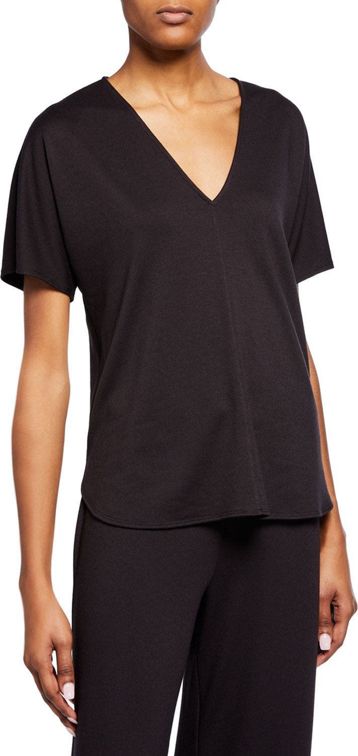 Natori Zen V-Neck High-Low Lounge Top