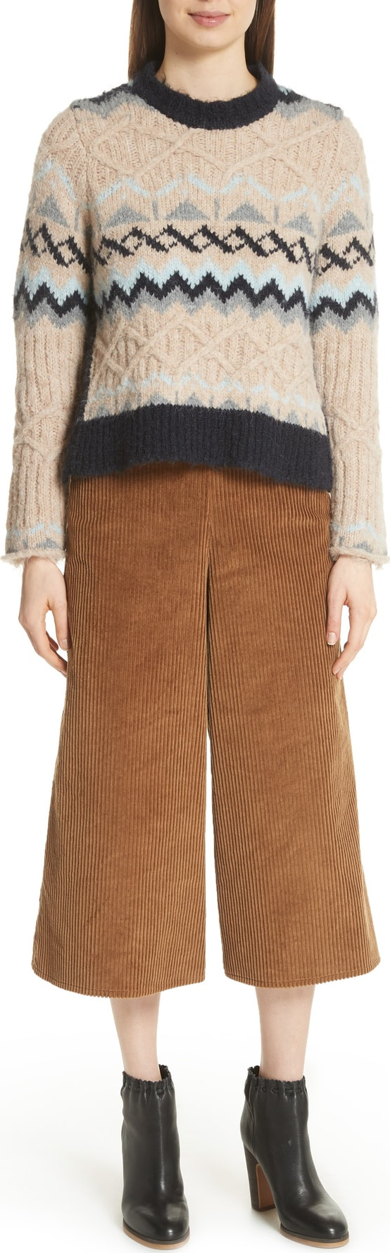See By Chloé Fair Isle Wool Blend Sweater