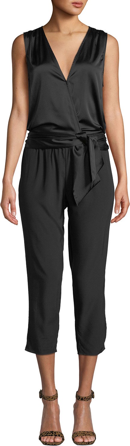 Ramy Brook Alvina Silk Charmeuse Sleeveless V-Neck Jumpsuit Ramy Brook Alvina Silk Charmeuse Sleeveless V-Neck Jumpsuit