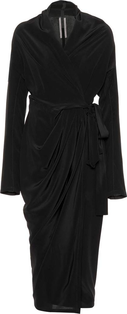 Rick Owens Draped silk wrap dress
