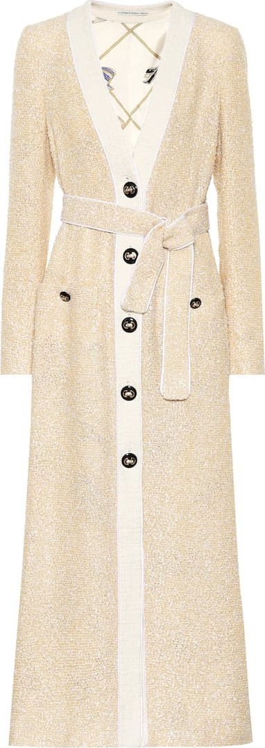 Alessandra Rich Belted tweed coat