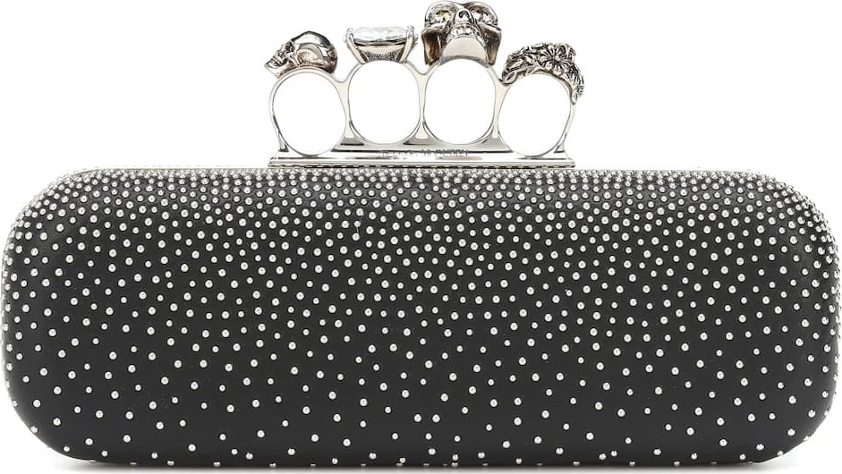 Alexander McQueen Embellished leather clutch