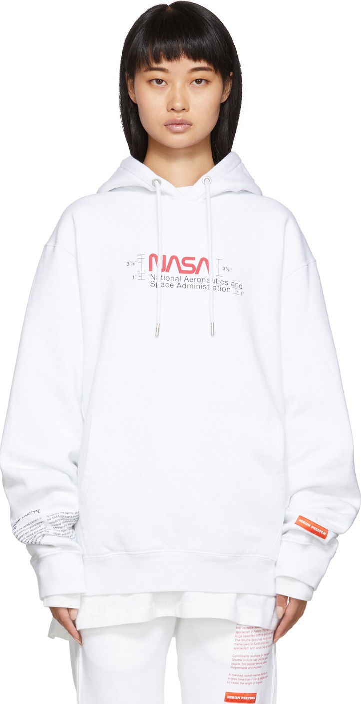 Heron Preston White Manual Hoodie