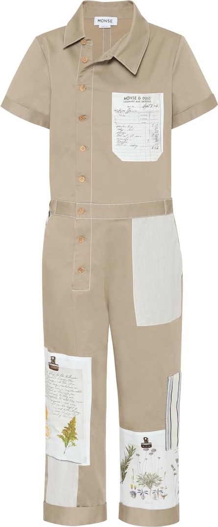 Monse Patchwork cotton-blend jumpsuit