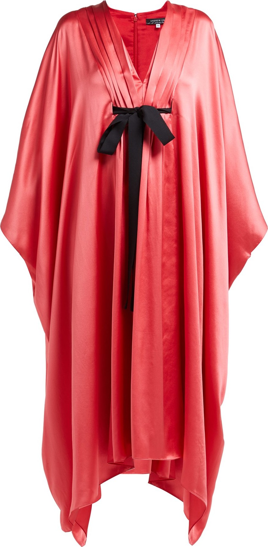 Andrew Gn Malovich bow-embellished silk-satin kaftan dress