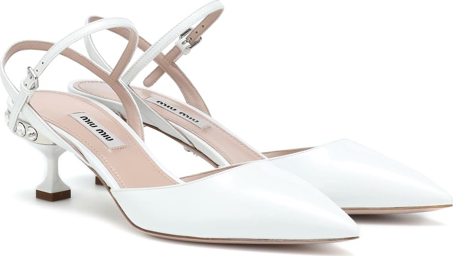 Miu Miu Crystal-embellished slingback pumps