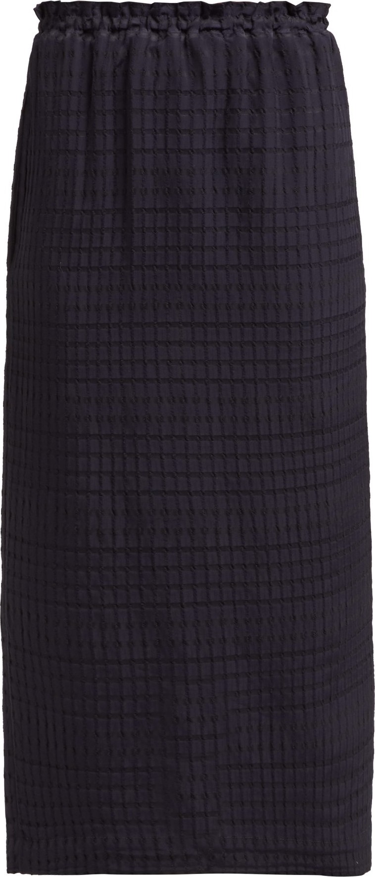 Raey Seersucker midi skirt