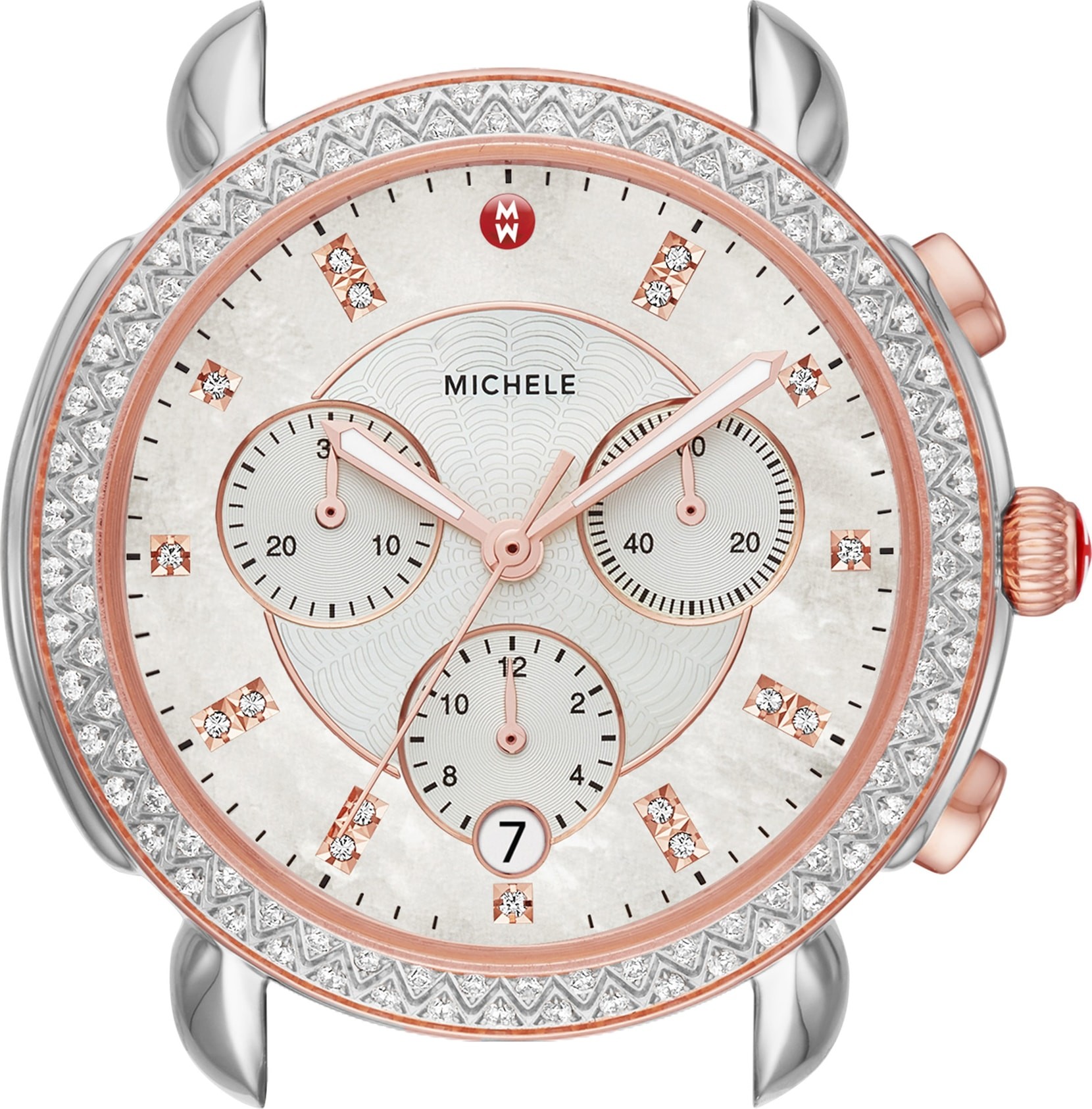 MICHELE Sidney Chrono Diamond Diamond Dial Watch Case, 38mm