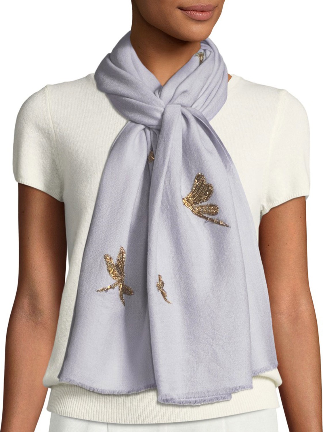 K Janavi Jeweled Dragonfly Scarf