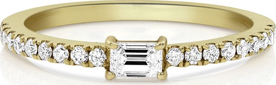 Dominique Cohen 18k Gold Diamond Baguette Stacking Ring