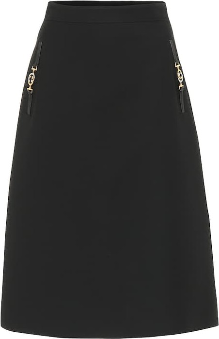 Gucci Wool and silk crêpe-cady skirt