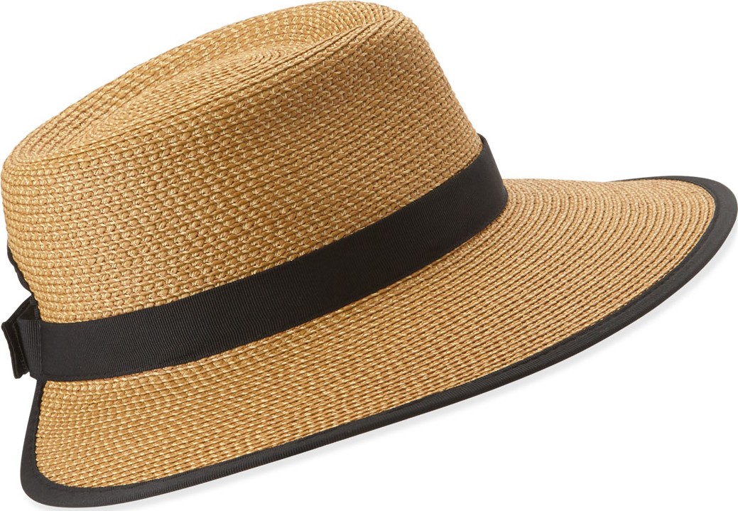 Eric Javits Sun Crest Woven Sun Hat  Natural/Black