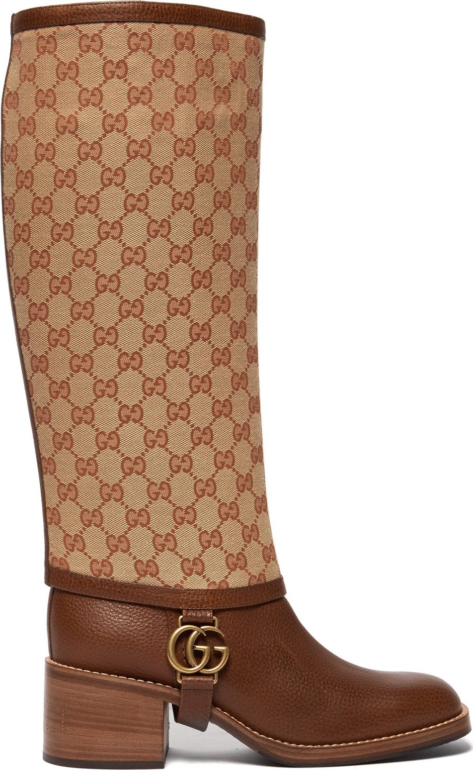 Gucci Lola GG Supreme gaiter leather boots