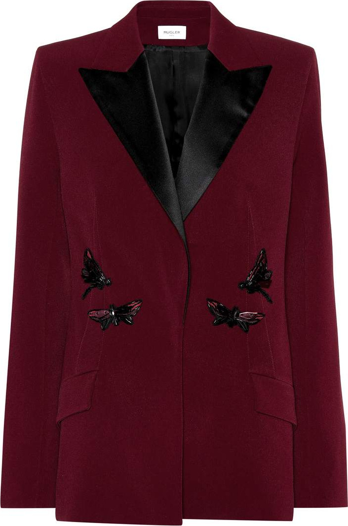 Mugler Embellished crêpe blazer