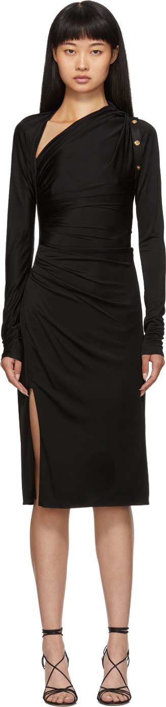 Versace Black Draped Dress