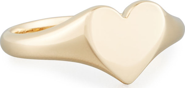 EF Collection 14k Gold Heart Signet Ring